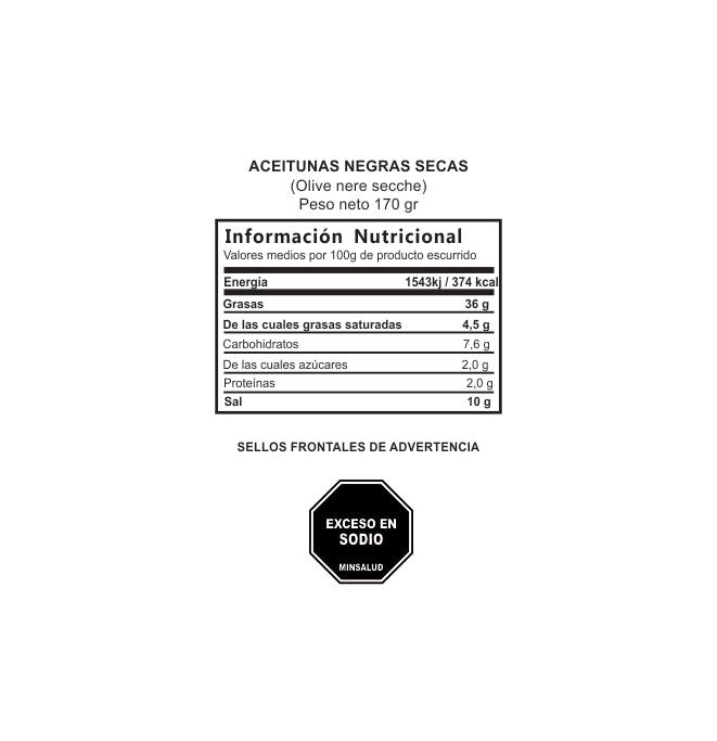 ACEITUNAS NEGRAS SECAS 170 gr