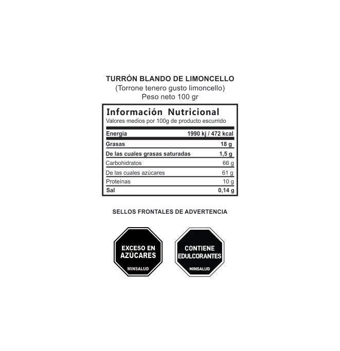 TURRÓN BLANDO DE LIMONCELLO 100 gr
