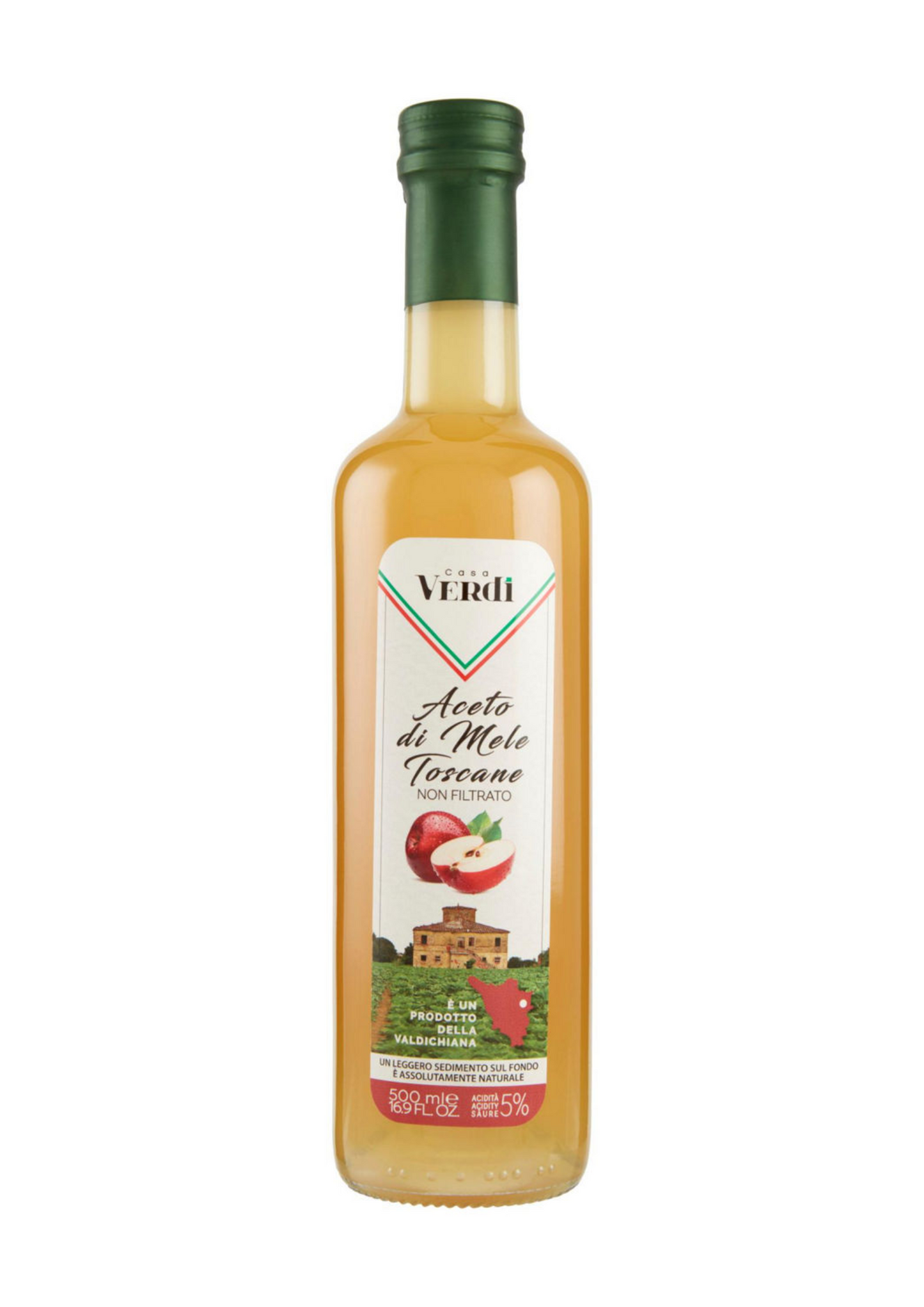 VINAGRE DE MANZANAS TOSCANAS NO FILTRADO Casa Verdi x 500 ml