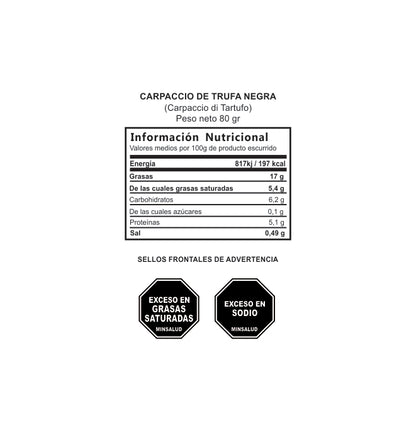 CARPACCIO DE TRUFA NEGRA 80gr - DISPONIBLE EN OCTUBRE