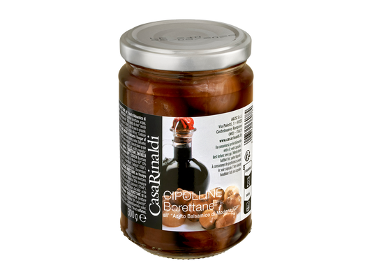CEBOLLITAS BORETANAS EN VINAGRE BALSAMICO DE MODENA IGP (CIPOLLINE BORETANE IN ACETO BALSAMICO DI MODENA IGP) 300 gr - Casa Rinaldi