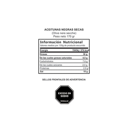 ACEITUNAS NEGRAS SECAS 170 gr
