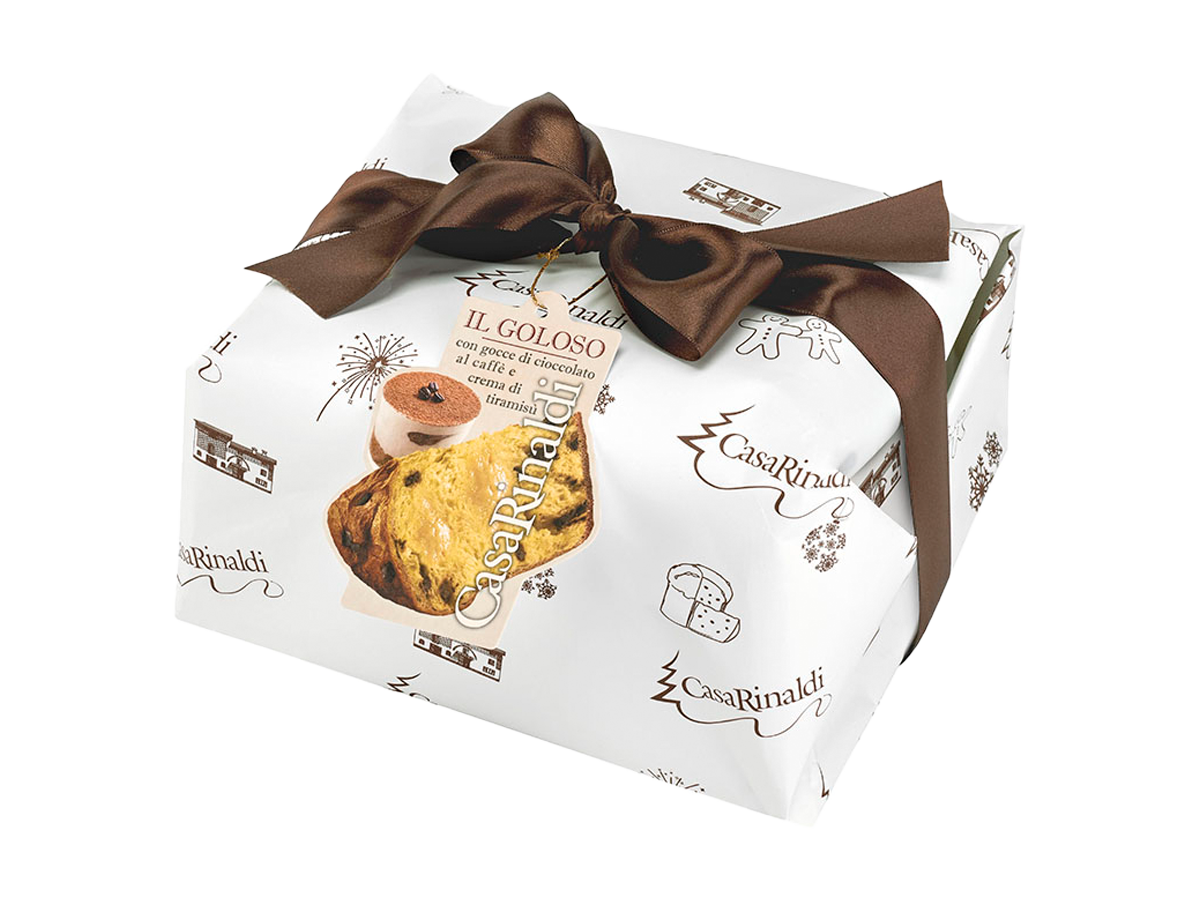 PANETTONE CON GOTAS DE CHOCOLATE CAFE Y CREMA DE TIRAMISU  750 gr _ EMPAQUE REGALO - Casa Rinaldi