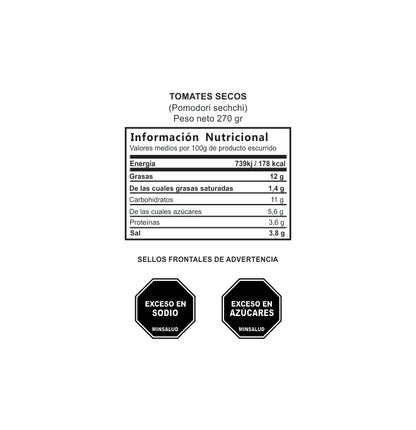 TOMATES SECOS EN ACEITE DE SEMILLAS DE GIRASOL 270gr