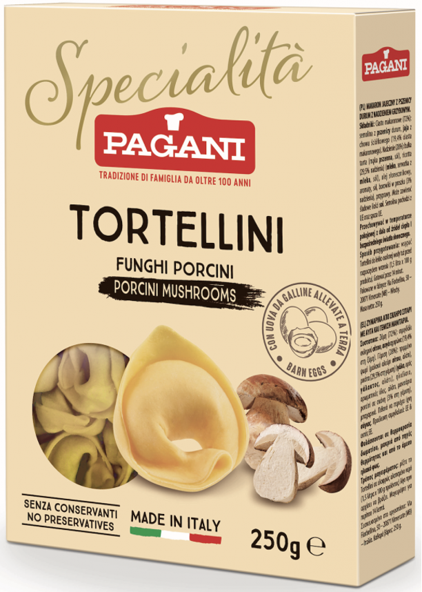 Tortellini con hongos porcini x250gr.